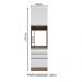 Torre Quente Armário de Cozinha 60 cm 1 Porta 3 Gavetas Rustic/Branco Glamy Madesa