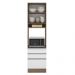 Torre Quente Armário de Cozinha 60 cm 1 Porta 3 Gavetas Rustic/Branco Glamy Madesa