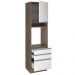 Torre Quente Armário de Cozinha 60 cm 1 Porta 3 Gavetas Rustic/Branco Glamy Madesa