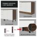 Torre Quente Armário de Cozinha 60 cm 1 Porta 3 Gavetas Rustic/Branco Glamy Madesa