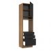 Torre Quente Armário de Cozinha 60 cm 1 Porta 3 Gavetas Rustic/Preto Agata Madesa