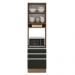 Torre Quente Armário de Cozinha 60 cm 1 Porta 3 Gavetas Rustic/Preto Glamy Madesa