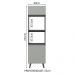 Torre Quente Armário de Cozinha 60 cm 2 Portas 2 Nichos Cinza Nice Madesa
