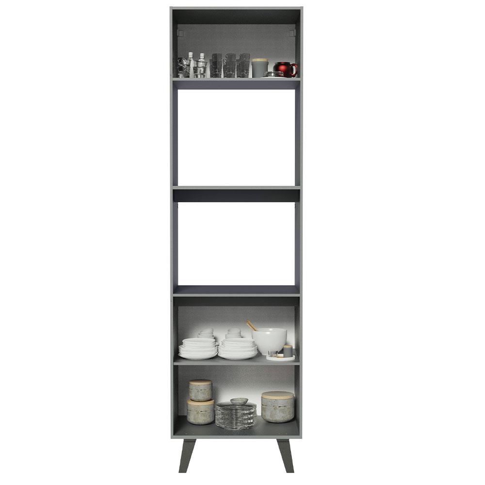 Torre Quente Armário de Cozinha 60 cm 2 Portas 2 Nichos Cinza Nice Madesa
