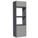 Torre Quente Armário de Cozinha 60 cm 2 Portas 2 Nichos Suspensa Cinza Nice Madesa
