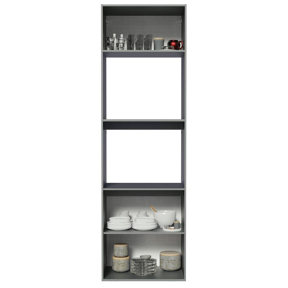 Torre Quente Armário de Cozinha 60 cm 2 Portas 2 Nichos Suspensa Cinza Nice Madesa