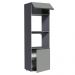 Torre Quente Armário de Cozinha 60 cm 2 Portas 2 Nichos Suspensa Cinza Nice Madesa