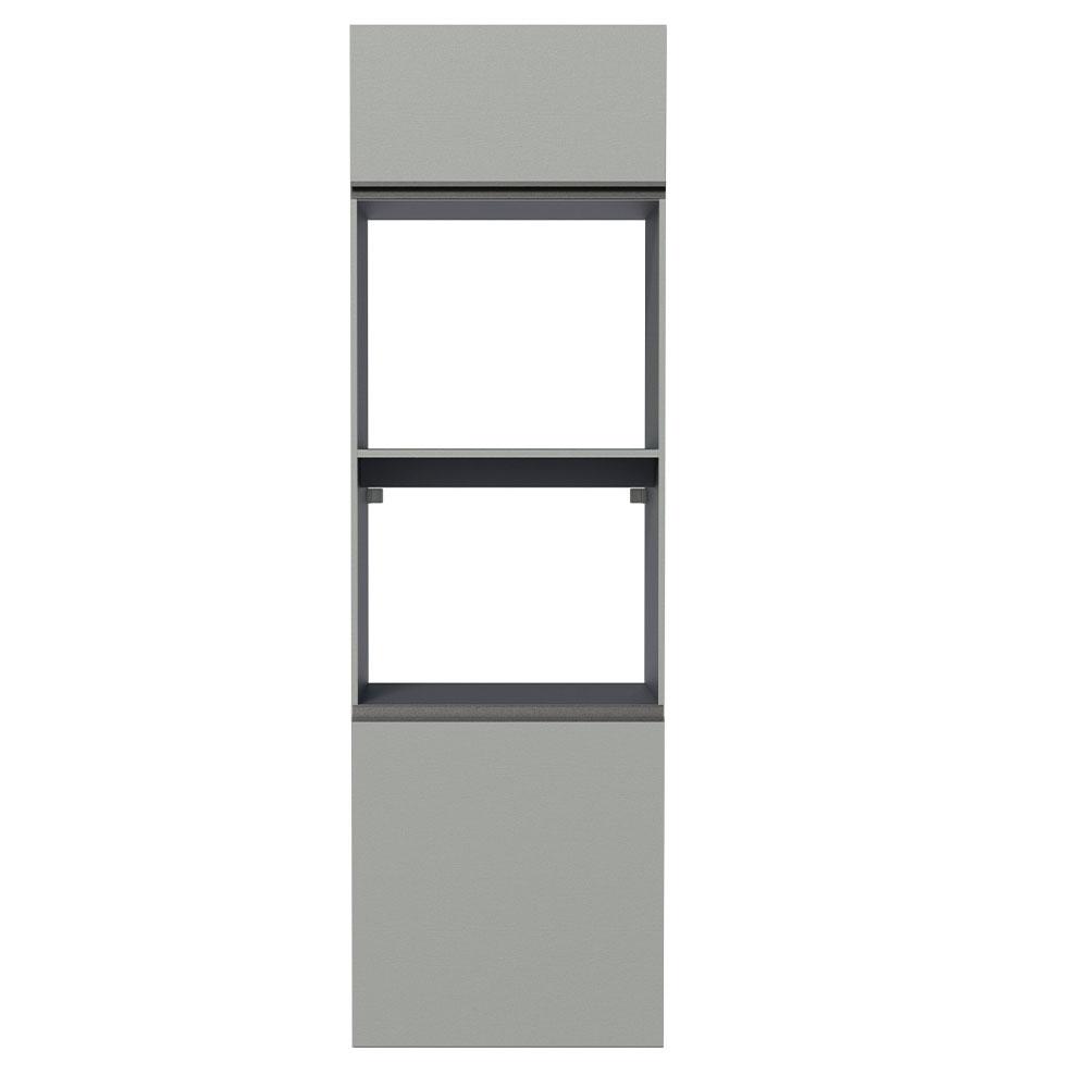 Torre Quente Armário de Cozinha 60 cm 2 Portas 2 Nichos Suspensa Cinza Nice Madesa
