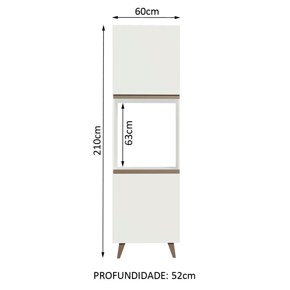 Torre-Quente Armário de Cozinha 60 cm 2 Portas Branco Reims Madesa