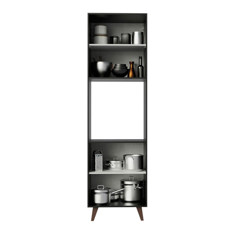 Torre-Quente Armário de Cozinha 60 cm 2 Portas Preto Reims Madesa