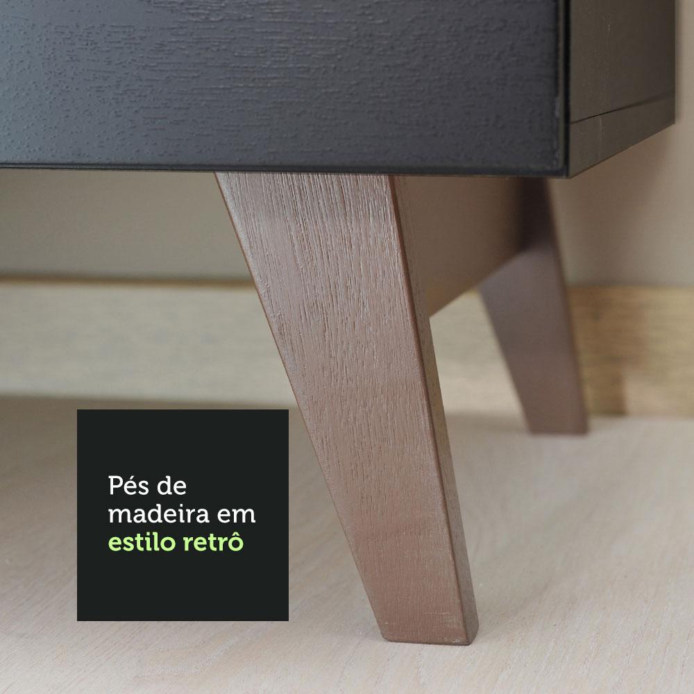 Torre-Quente Armário de Cozinha 60 cm 2 Portas Preto Reims Madesa