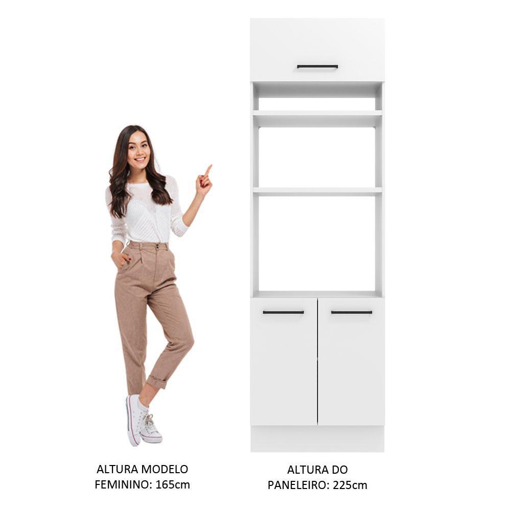 Torre Quente Armário de Cozinha 70 cm 3 Portas Branco Agata Madesa