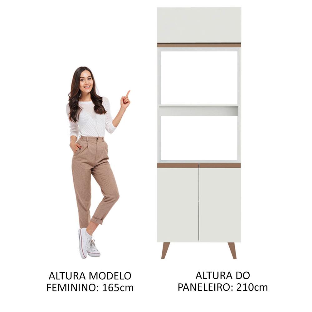 Torre Quente Armário de Cozinha 70 cm 3 Portas Branco Reims Madesa