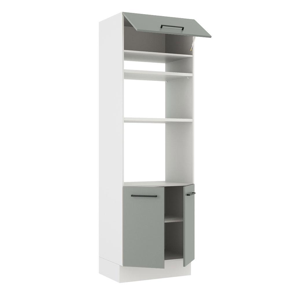 Torre Quente Armário de Cozinha 70 cm 3 Portas Branco/Cinza Agata Madesa