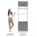Torre Quente Armário de Cozinha 70 cm 3 Portas Branco/Cinza Agata Madesa