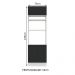 Torre Quente Armário de Cozinha 70 cm 3 Portas Branco/Preto Agata Madesa