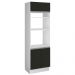 Torre Quente Armário de Cozinha 70 cm 3 Portas Branco/Preto Glamy Madesa