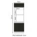 Torre Quente Armário de Cozinha 70 cm 3 Portas Branco/Preto Glamy Madesa