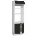 Torre Quente Armário de Cozinha 70 cm 3 Portas Branco/Preto Glamy Madesa