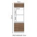 Torre Quente Armário de Cozinha 70 cm 3 Portas Branco/Rustic Glamy Madesa