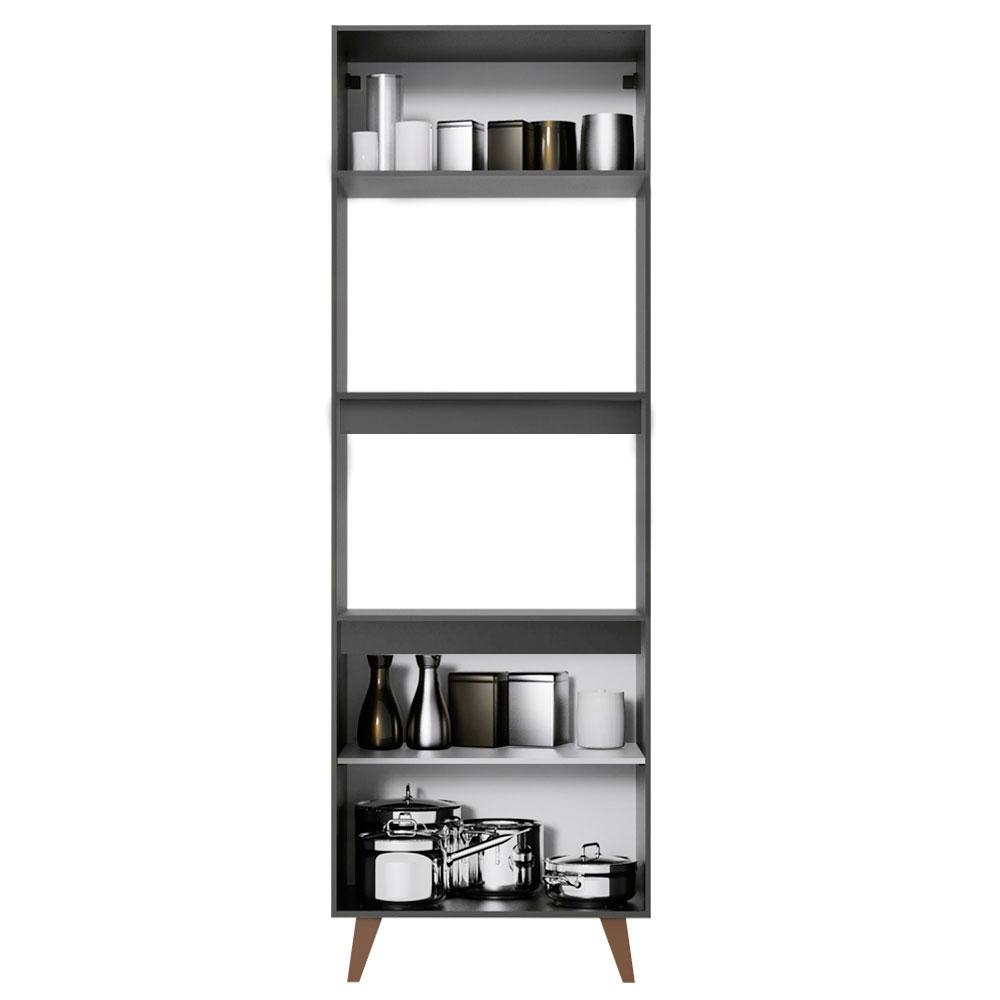 Torre Quente Armário de Cozinha 70 cm 3 Portas Preto Reims Madesa