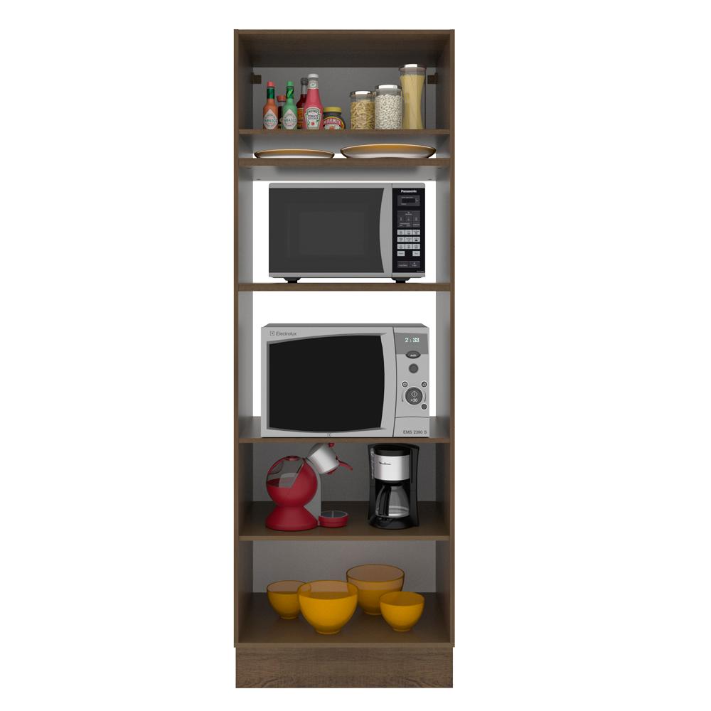 Torre Quente Armário de Cozinha 70 cm 3 Portas Rustic/Branco Glamy Madesa