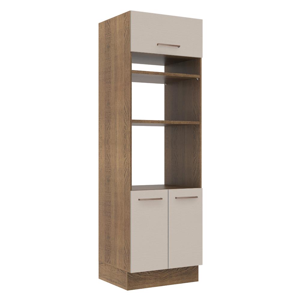 Torre Quente Armário de Cozinha 70 cm 3 Portas Rustic/Crema Agata Madesa