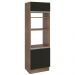 Torre Quente Armário de Cozinha 70 cm 3 Portas Rustic/Preto Glamy Madesa