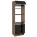 Torre Quente Armário de Cozinha 70 cm 3 Portas Rustic/Preto Glamy Madesa