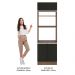 Torre Quente Armário de Cozinha 70 cm 3 Portas Rustic/Preto Glamy Madesa