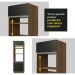 Torre Quente Armário de Cozinha 70 cm 3 Portas Rustic/Preto Glamy Madesa