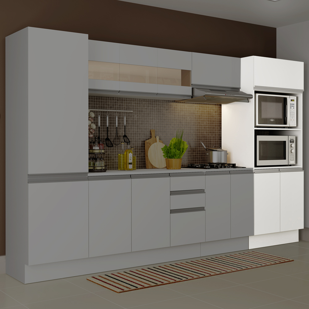 Torre Quente Armário de Cozinha Para 2 Fornos 100% MDF Branco Smart Madesa
