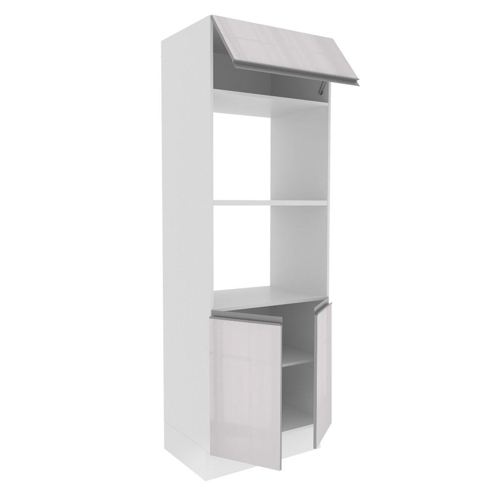Torre Quente Armário de Cozinha Para 2 Fornos 100% MDF Portas Branco Brilho Acordes Madesa