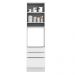 Torre Quente Madesa Lux 60 cm 1 Porta 3 Gavetas - Branco/Branco Veludo