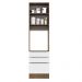 Torre Quente Madesa Lux 60 cm 1 Porta 3 Gavetas - Rustic/Branco Veludo