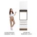 Torre Quente Madesa Lux 60 cm 1 Porta 3 Gavetas - Rustic/Branco Veludo