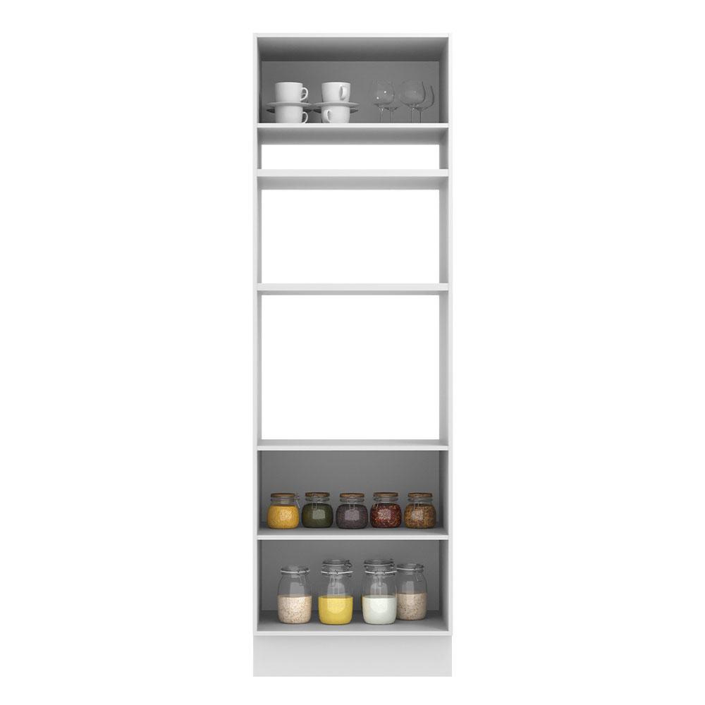 Torre Quente Madesa Lux 70 cm 3 Portas - Branco/Branco Veludo