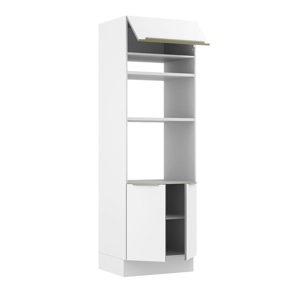 Torre Quente Madesa Lux 70 cm 3 Portas - Branco/Branco Veludo