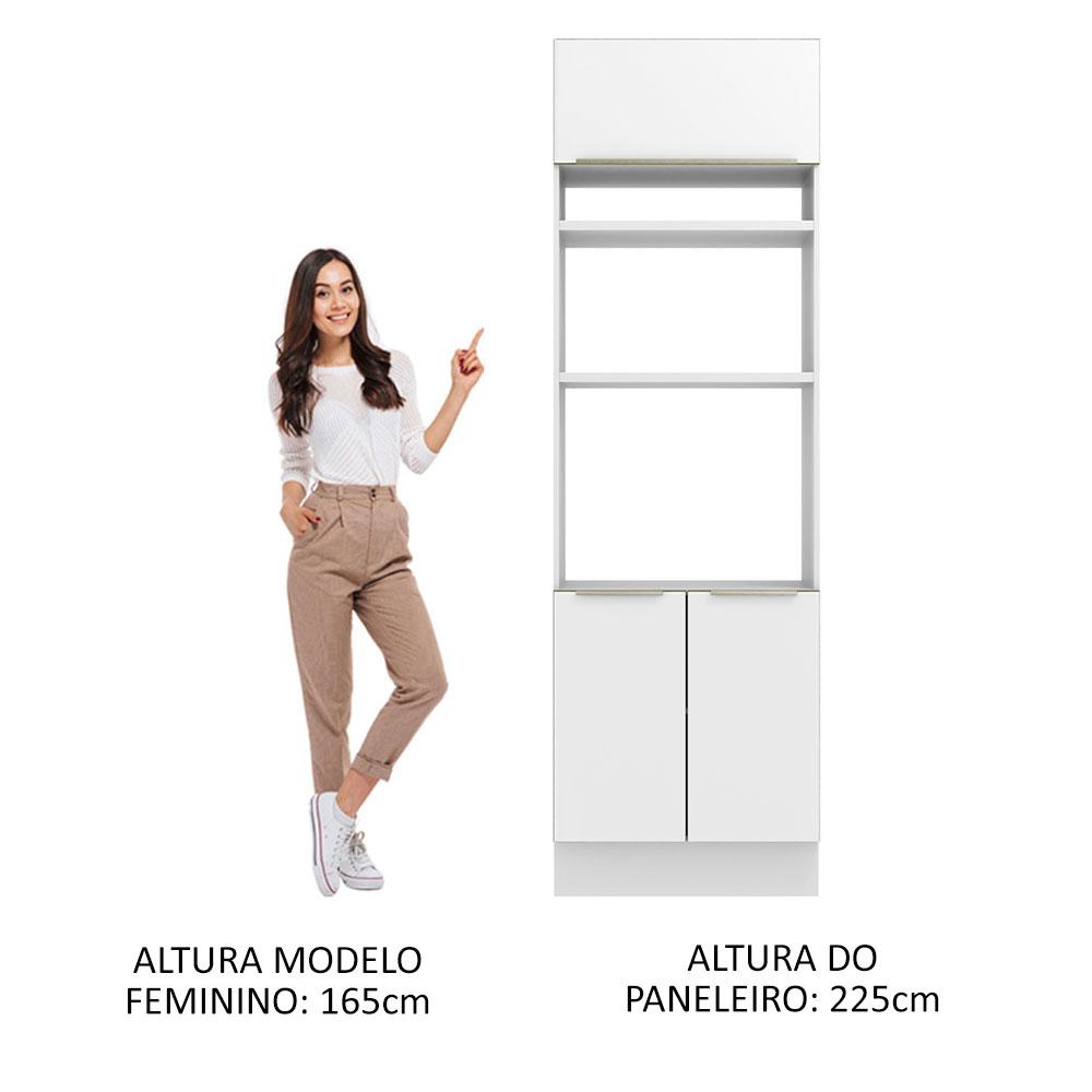 Torre Quente Madesa Lux 70 cm 3 Portas - Branco/Branco Veludo