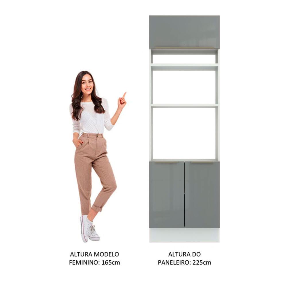 Torre Quente Madesa Lux 70 cm 3 Portas - Branco/Cinza