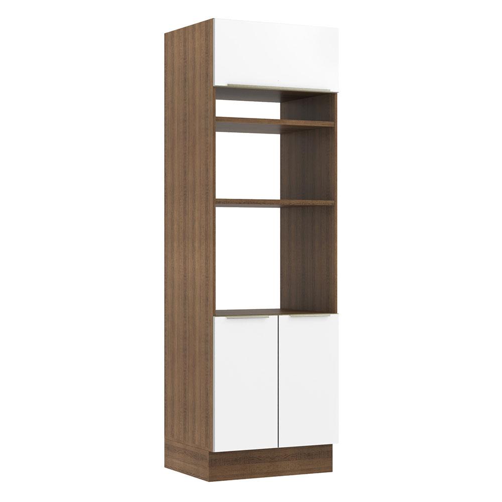 Torre Quente Madesa Lux 70 cm 3 Portas - Rustic/Branco Veludo