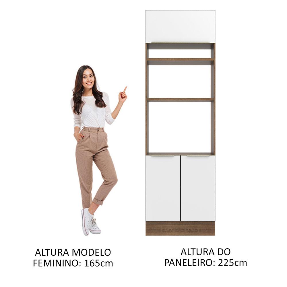 Torre Quente Madesa Lux 70 cm 3 Portas - Rustic/Branco Veludo