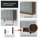 Torre Quente Madesa Lux 70 cm 3 Portas - Rustic/Cinza