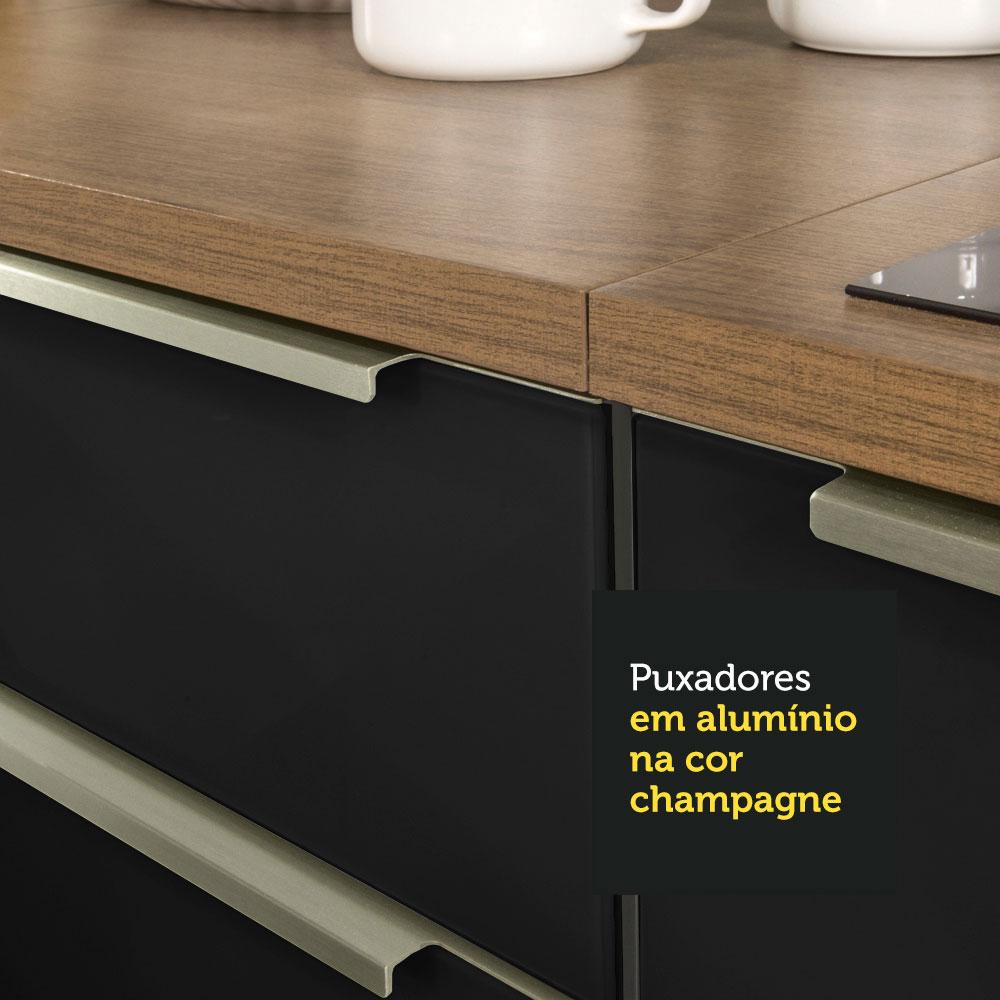 Torre Quente Madesa Lux 70 cm 3 Portas - Rustic/Preto