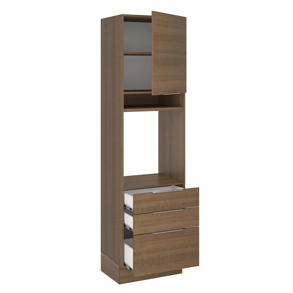 Torre Quente Madesa Stella 60 cm 1 Porta 3 Gavetas - Rustic