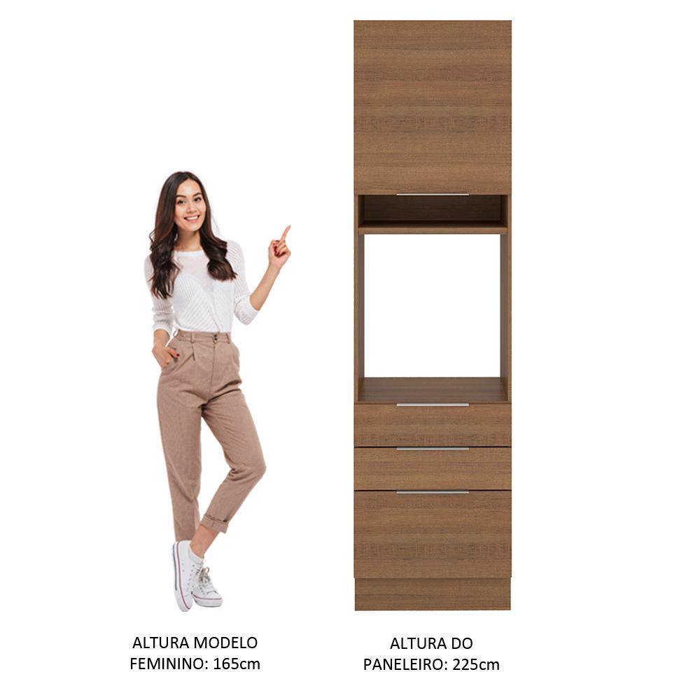 Torre Quente Madesa Stella 60 cm 1 Porta 3 Gavetas - Rustic