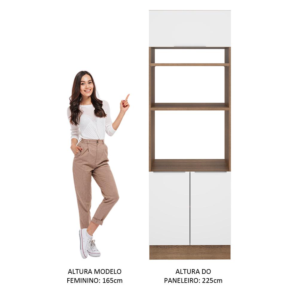 Torre Quente Madesa Stella 70 cm 3 Portas - Rustic/Branco