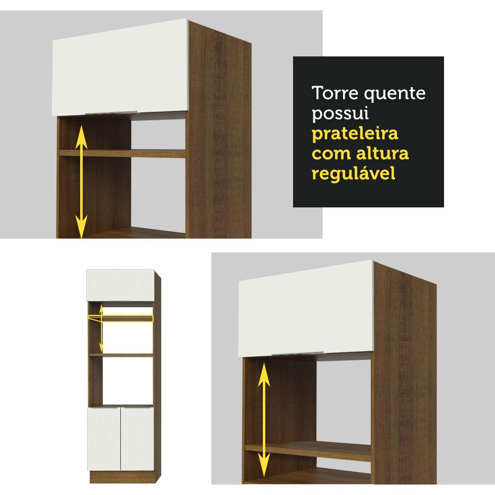 Torre Quente Madesa Stella 70 cm 3 Portas - Rustic/Branco