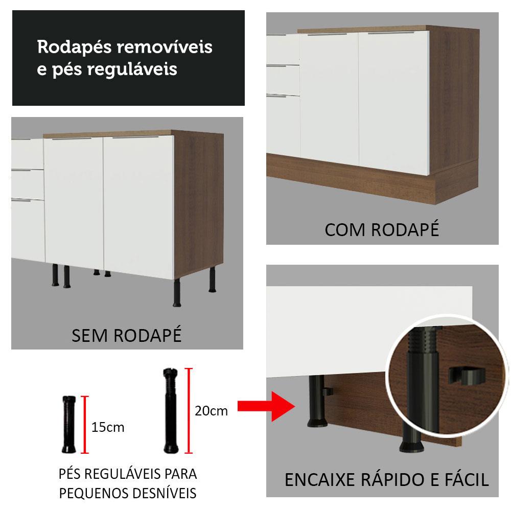 Torre Quente Madesa Stella 70 cm 3 Portas - Rustic/Branco