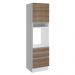 Torre Quente Para Fornos Armário de Cozinha 1 Porta e 3 Gavetas Branco/Rustic Glamy Madesa